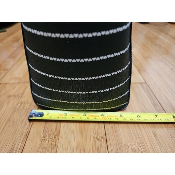 Fossil Women's Rachel Leather Printed Tote Bag Medium Black White Handbag Charm - Picture 7 of 16